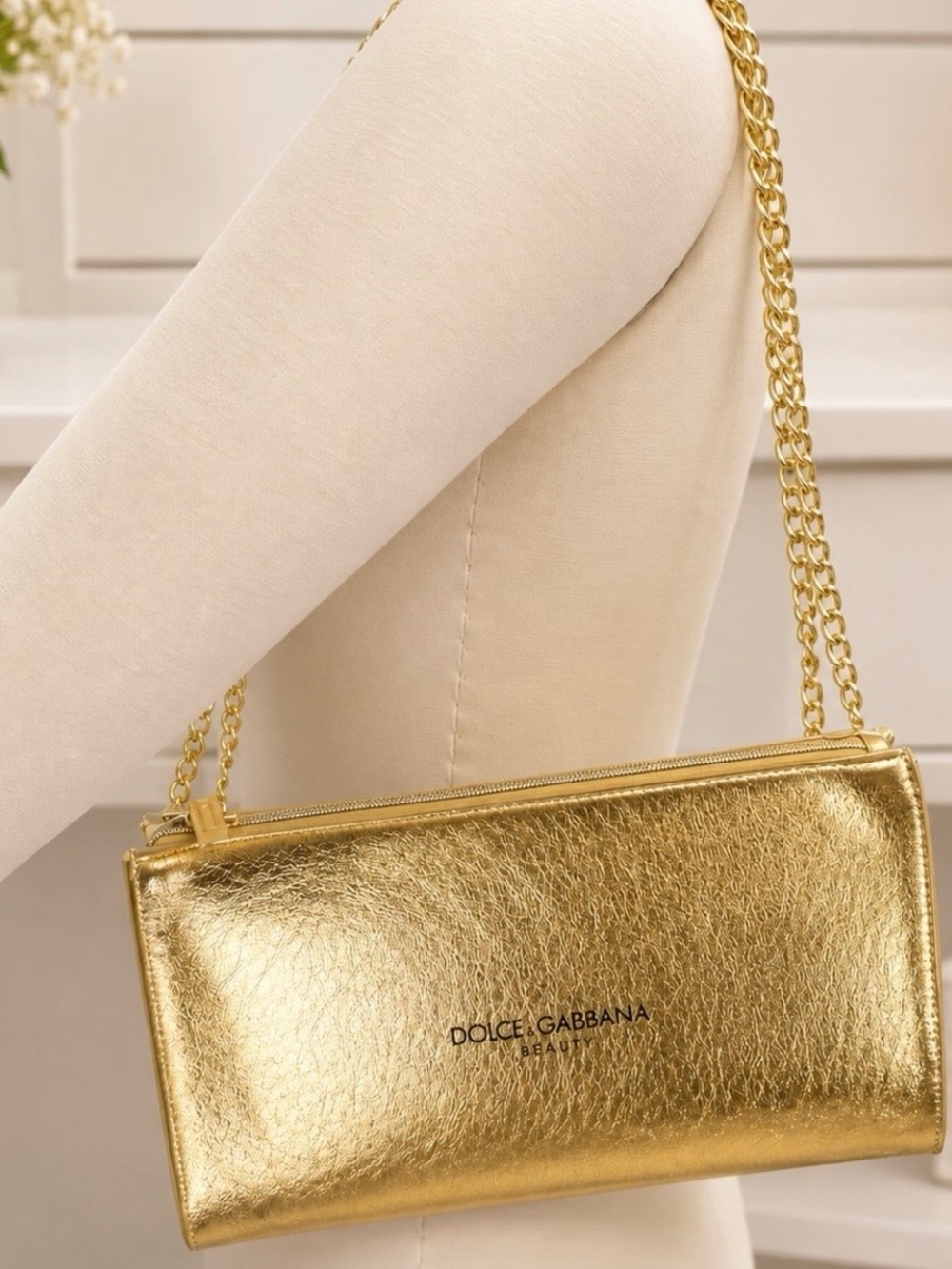 Dolce & Gabbana The One Metallic Gold Clutch